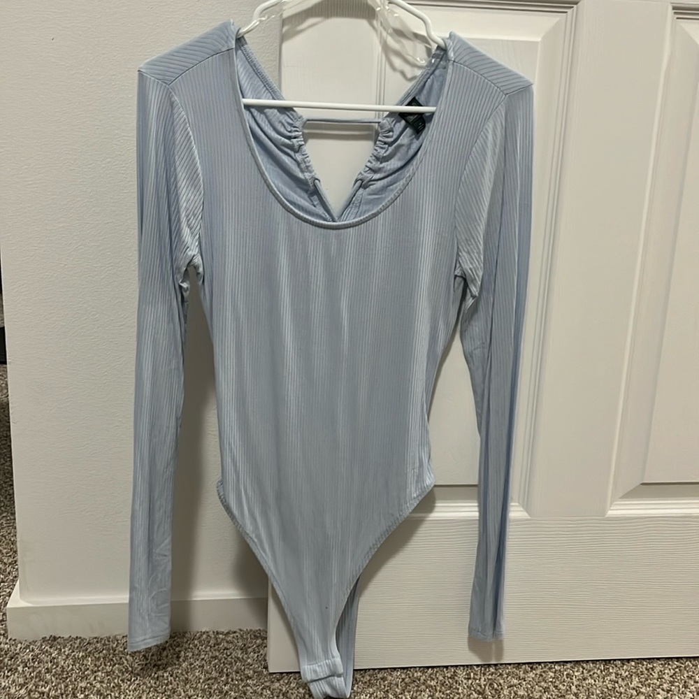 Long sleeve open back bodysuit